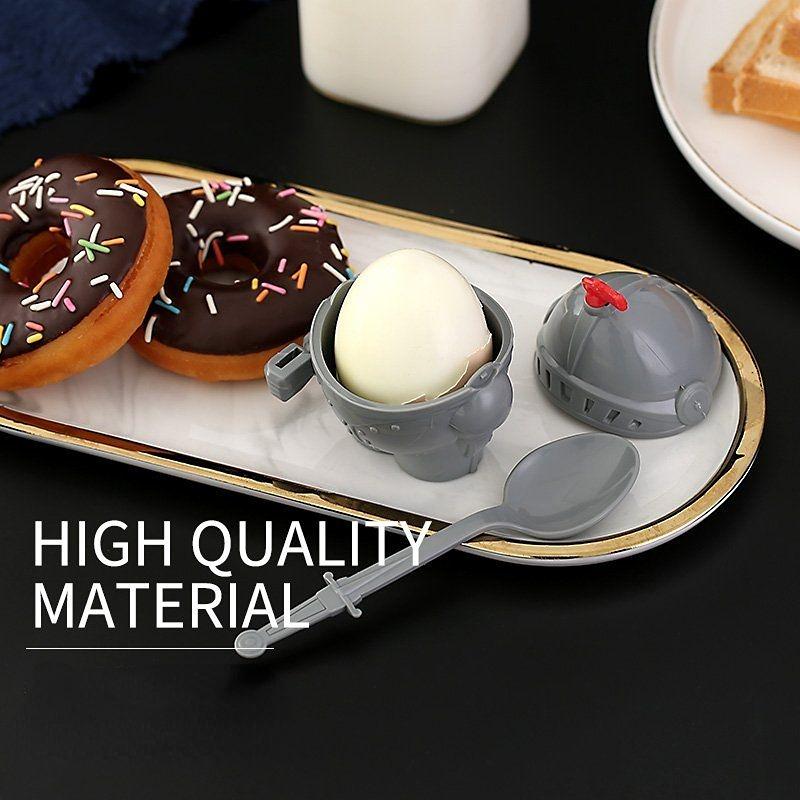 Soft or Hard Boiled Egg Cup Holder With a Spoon Included- Knight Design - Kitchen Utensil Decor
