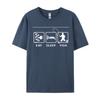 Eat Sleep Fish Repeat Tee Shirts  2024 Fashion Tops T Shirt Cotton Printed T Shirt Fishing Lover Gift