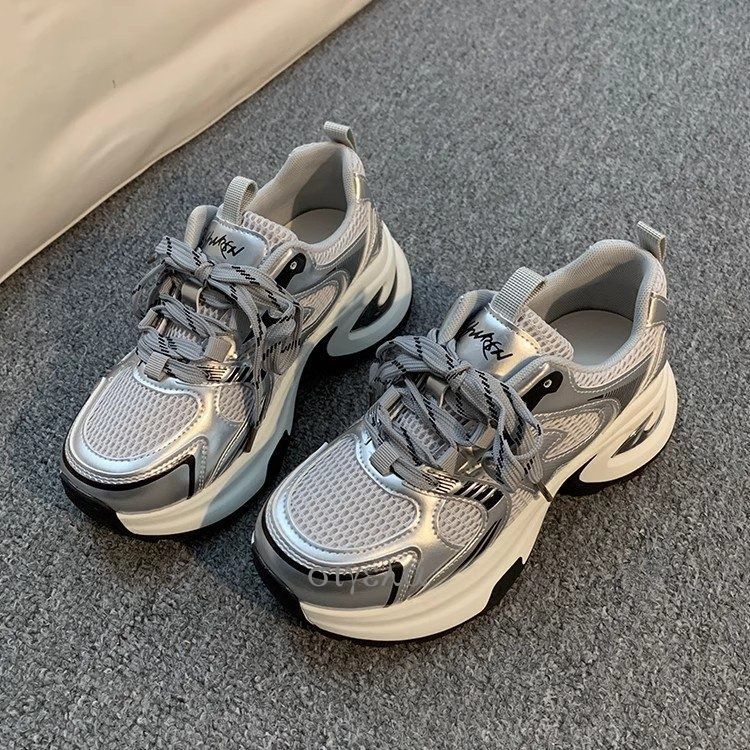 Spring and summer new versatile small super fire red dad shoes women's heightened thick-soled breathable sneakers