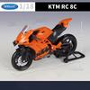 Welly 1/18 KTM RC 8C Alloy Street Sports Motorcycle Model Diecasts Metal Road Racing Motorcycle Model Simulation Childrens Gifts