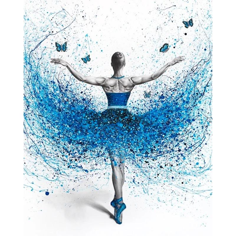 Ballerina Girl Poster Floral Dancer Canvas Painting Ballet Wall Art Picture Prints For Dance Studio Home Decor Modern Mural