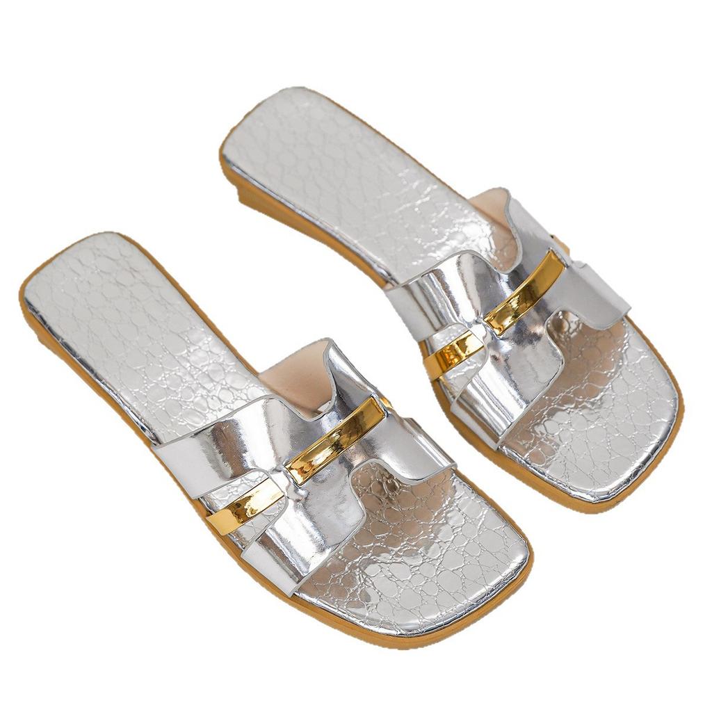 Plus-size Shoes, Summer Flip-flops, Women's New Low-heeled Slip-on Sandals, Beach Shoes