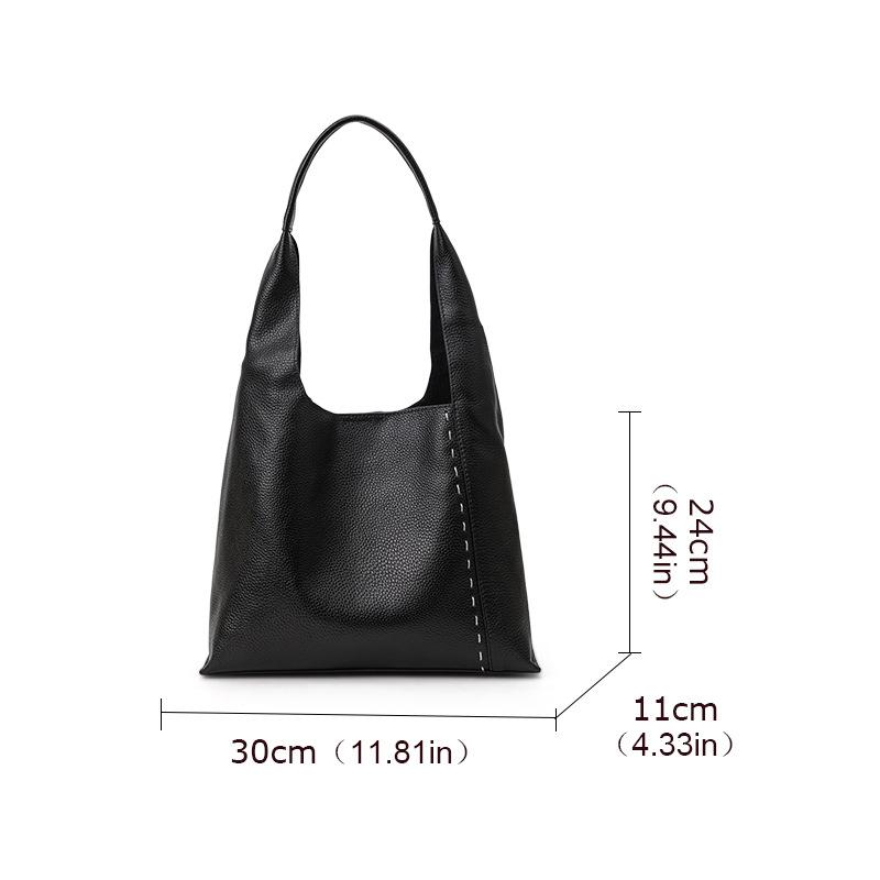 Handheld Leather Large Capacity Casual Women's Bag In Autumn New Cowhide Soft Bag Fashionable and Versatile Commuting Bag