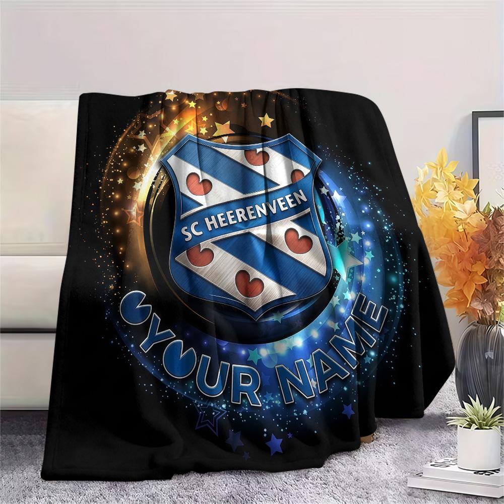Custom Name SC Heerenveen Flannel Blanket, High quality Comfortable for All Seasons, Home Decor, Warmth and Comfort
