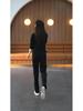 Women's Spring/Autumn 2025 Fashionable Slim Fit Stand Collar Sweater & Wide-Leg Pants Two-Piece Set