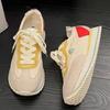 Fashion 2024 New Women Square Heel Sneakers Spring/Autumn Casual Rubber Ladies Platform Shoes Lace-up New Women's Vulcanize Shoes
