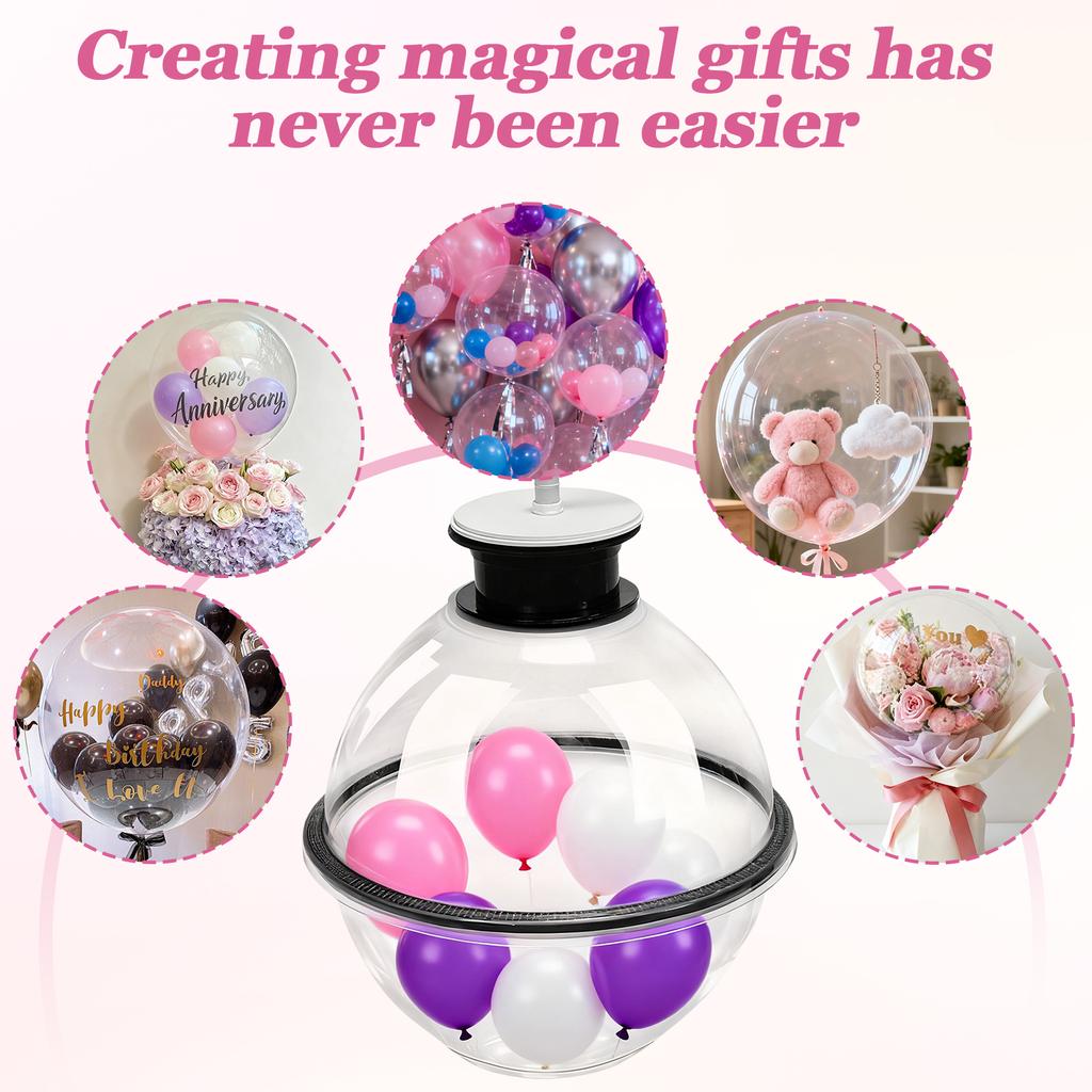 38CM Balloon Packing Machine with Air Pump&Expander Balloon Stuffing Machine Balloon Filling Tool Set Birthday Party Decoration