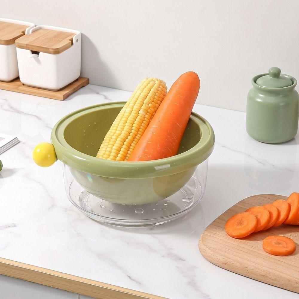 Thickened Double-Layer Drain Basket Food Grade Fruit Washing Basket Berry Cleaning