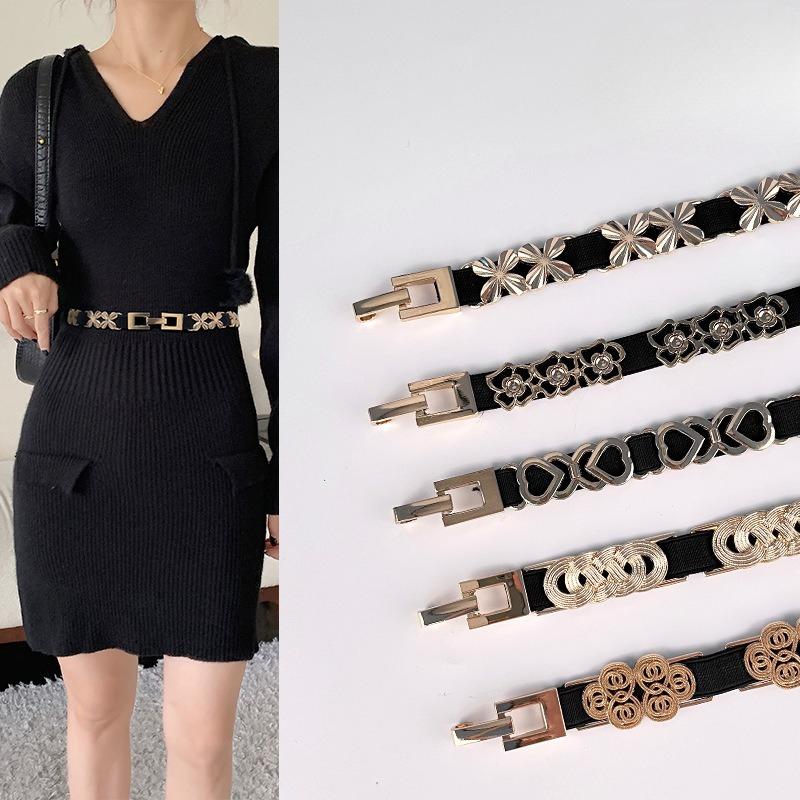 Slim Belt Waist-hugging for Women's Fashionable Simple and Versatile Decoration with Dress Accessories Skirt Summer Elastic Elastic Waist Seal