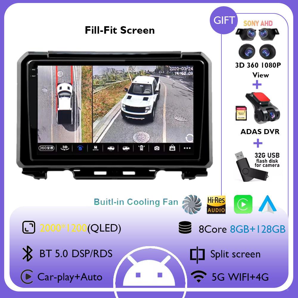 9" Android 14 Carplay Car Radio For Suzuki Jimny 2018 2019 2020 Navigation GPS Multimedia Player Stereo BT DSP WIFI+4G Auto