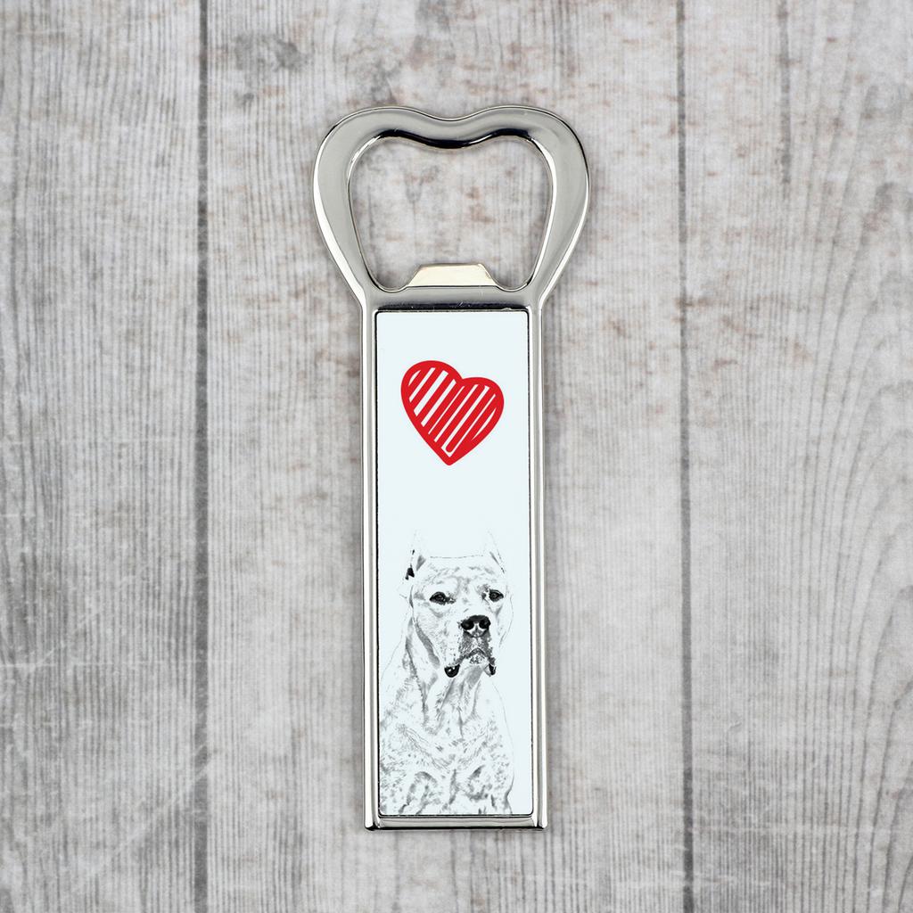 Dogo Argentino – Bottle opener with a dog, personalized fridge opener | Art-Dog