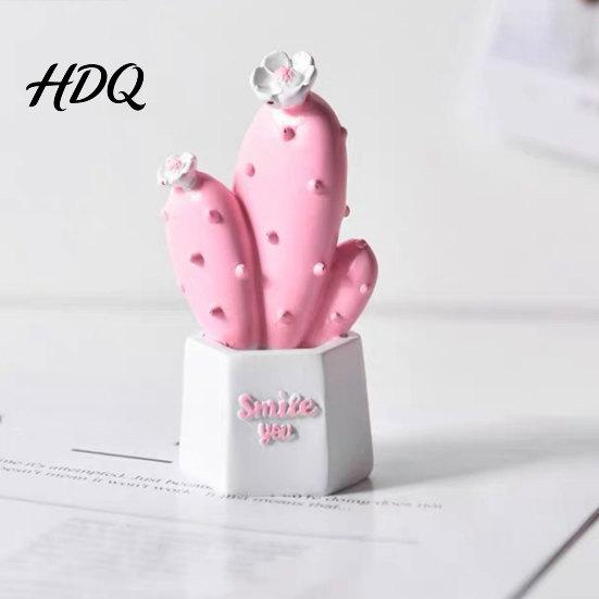 Macaron Style Cactus Resin Figurines Home Ornament Desktop Decor Durable Decor Geometric