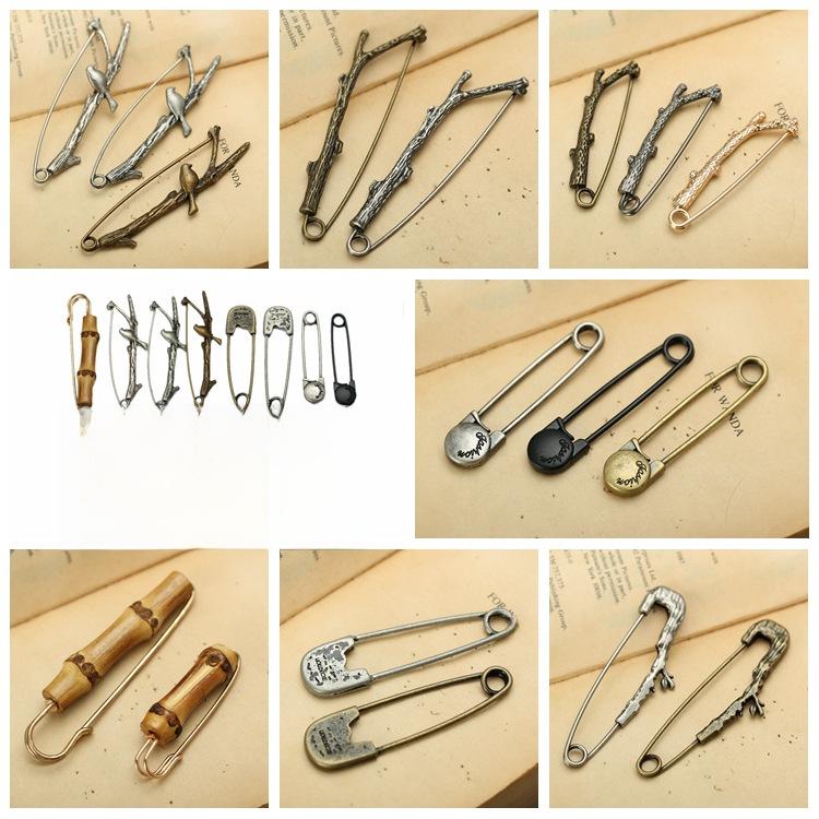 "Broșă Pin Pasăre Retro din Aliaj, Ramură de Bambus, pentru Cardigane de Damă"