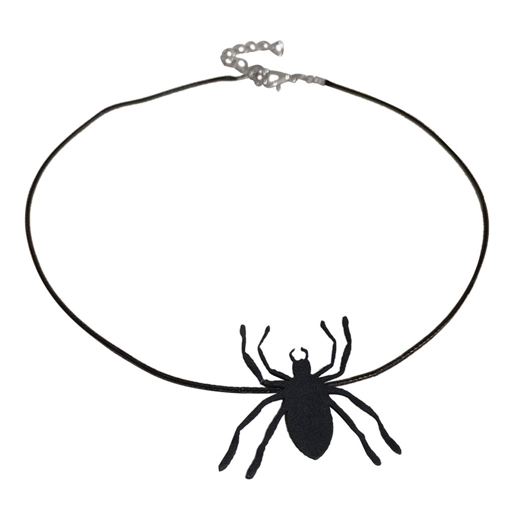 Punk Bat Charm Necklace Halloween Spiders Pendant Clavicle Chain Halloween Jewelry Witch Hat Pendant Choker Necklace