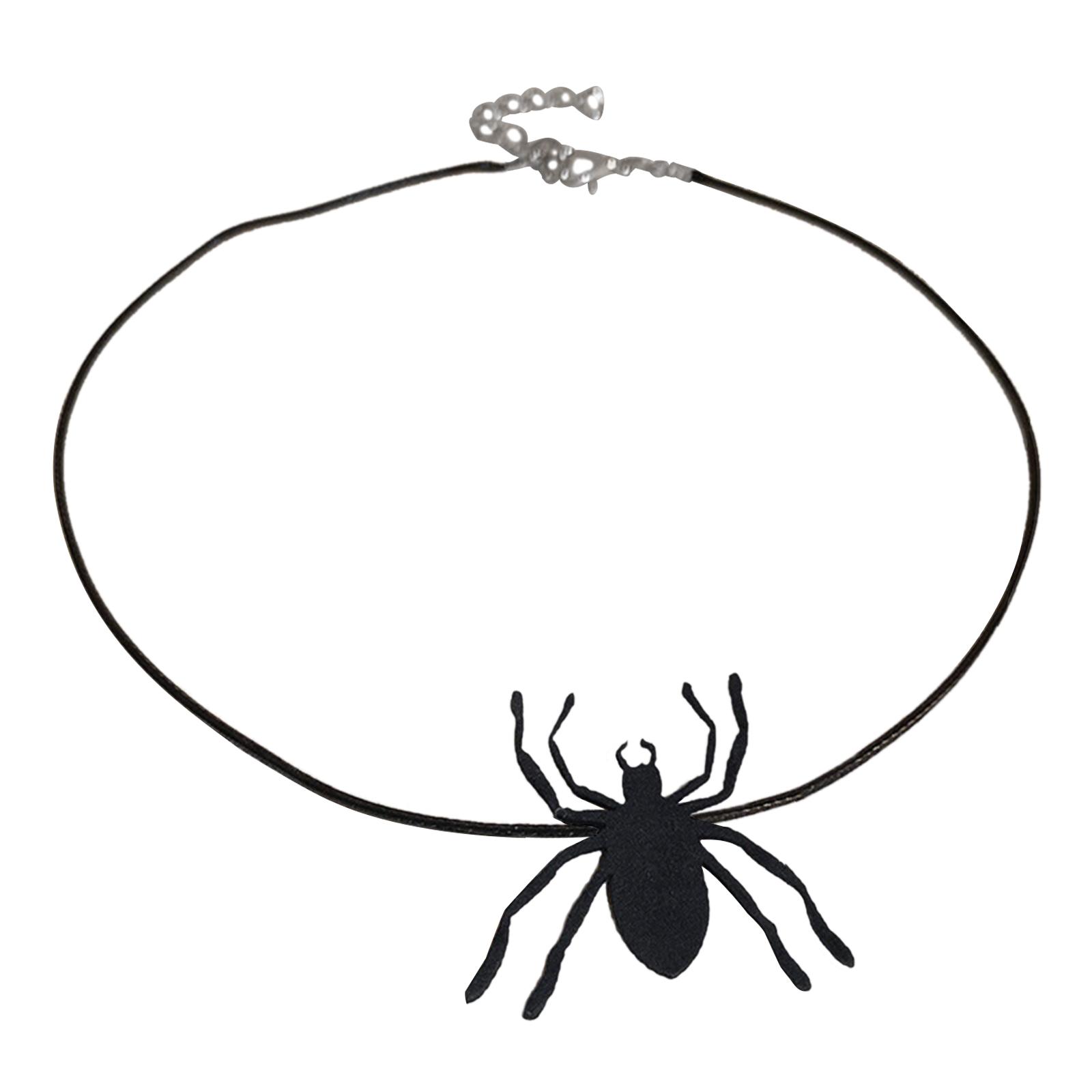 

Punk Bat Charm Necklace Halloween Spiders Pendant Clavicle Chain Halloween Jewelry Witch Hat Pendant Choker Necklace
