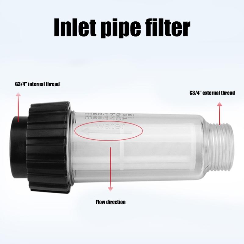 Hochdruckreiniger Wasserfilter G3/4" Gewinde Schnellkupplung Autowaschmaschine Wasserfilter Gartenschlauchfilter