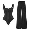 2025 Lace-Up One-Piece Swimsuit for Women - Black & White Hot Seller European and American Style