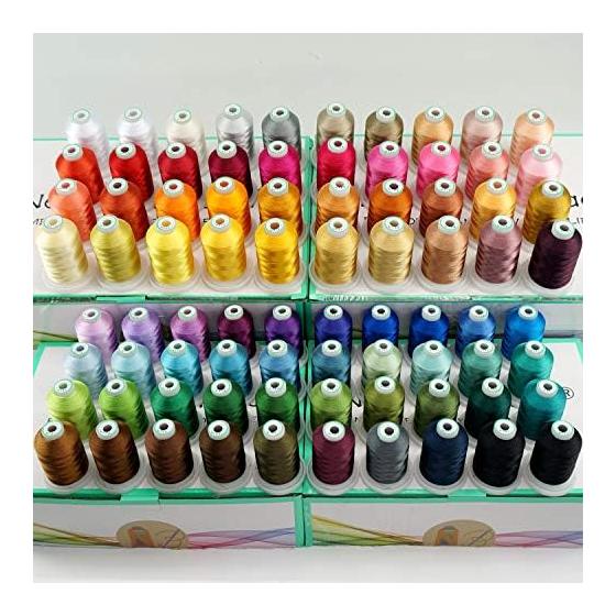 New Brothread - 80 Spools Polyester Sewing Machine Embroidery Thread Set 1000M (1100Y) No. 50 Each Spool - Colors Compatible with Janome Colors