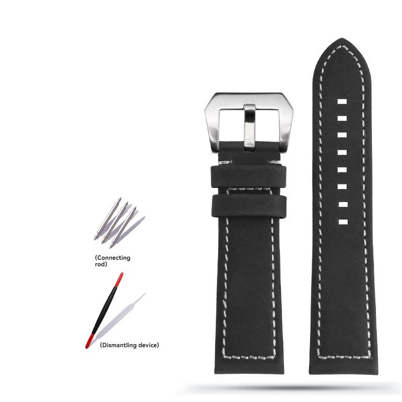 23mm Vintage řemínek pro Zenith Pilot 29.2430 Bronzový řemínek z hovězí kůže pro letce Retro matný pásek Náhradní náramek Černý Hnědý