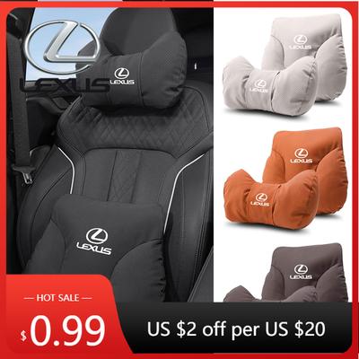 Interior Stickers Suede Car Headrest Waist Pillow Car Accessories For RX330 IS250 Ct200h ES300h RX350 LS460 GX470 Neck Pil