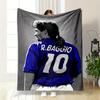 A Blue Sports Jersey with "R. BAGGIO" and Number 10 On the Back. for All Seasons Blanket Lunch Break Throw Gift