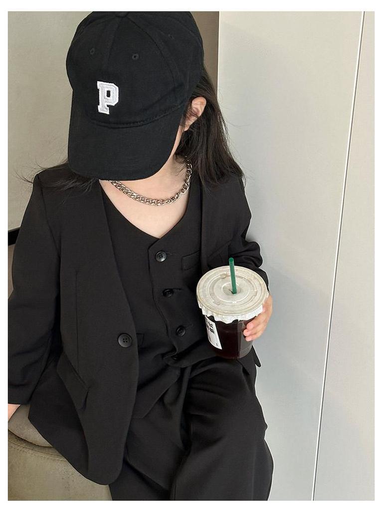 Automne 2025 Ensemble 3 Pièces Bonbon pour Filles - Ensemble Blazer Style Coréen