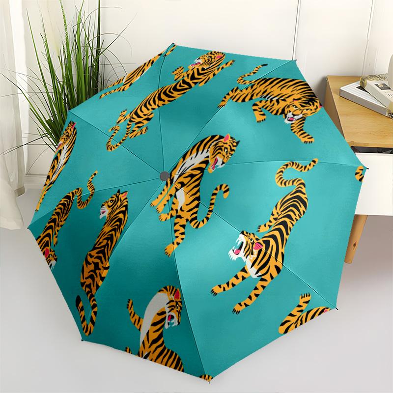 1pc dog Umbrella Portable Folding Umbrella Iron Frame Hole Bone Structure Outdoor Home Umbrella