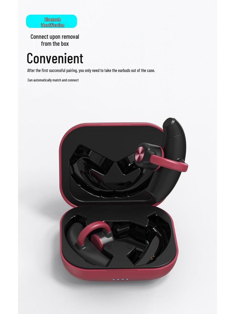 New TWS Wireless Bone Conduction Bluetooth Earphones with Long Battery Life & Charging Case