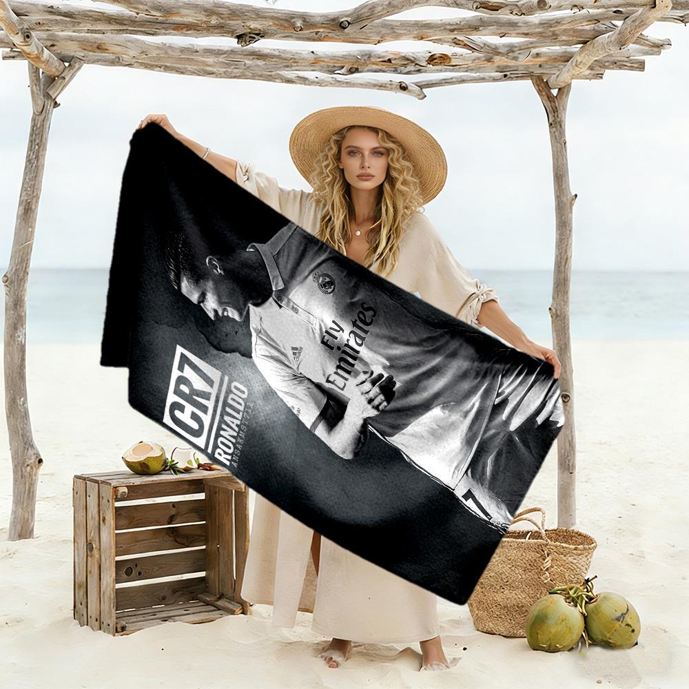Ronaldo's Iconic Journey Beach Towel High Absorbency & Quick-Dry Comfortable Lightweight