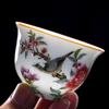 1 Pc Palace Ceramic Teacup Hand Painted Flowers Tea Bowl Handmade Tea Cup Tie Guanyin Pu'er Home white Porcelain Tea Set 60ml