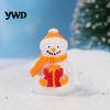 Waterproof Resin Garden Accents 2Pcs Christmas Mini Snowman Figurines, Winter Tiny Decoration, Xmas Micro Tree Decorations Landscape Ornament