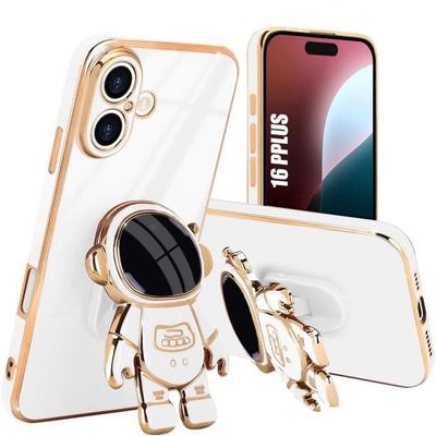 Case - White - for iPhone 16 Plus - Silicone - Anti-Scratch - Astronaut Stand