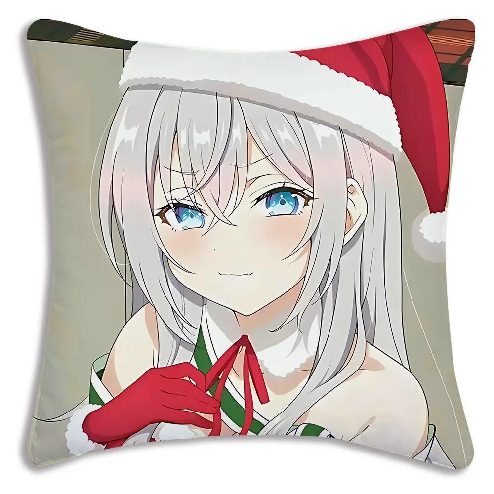 Anime Style School Theme Pillow Cover Vibrant Cartoon Character Print Polyester Cushion Case for Sofa Campus Style Anime Theme