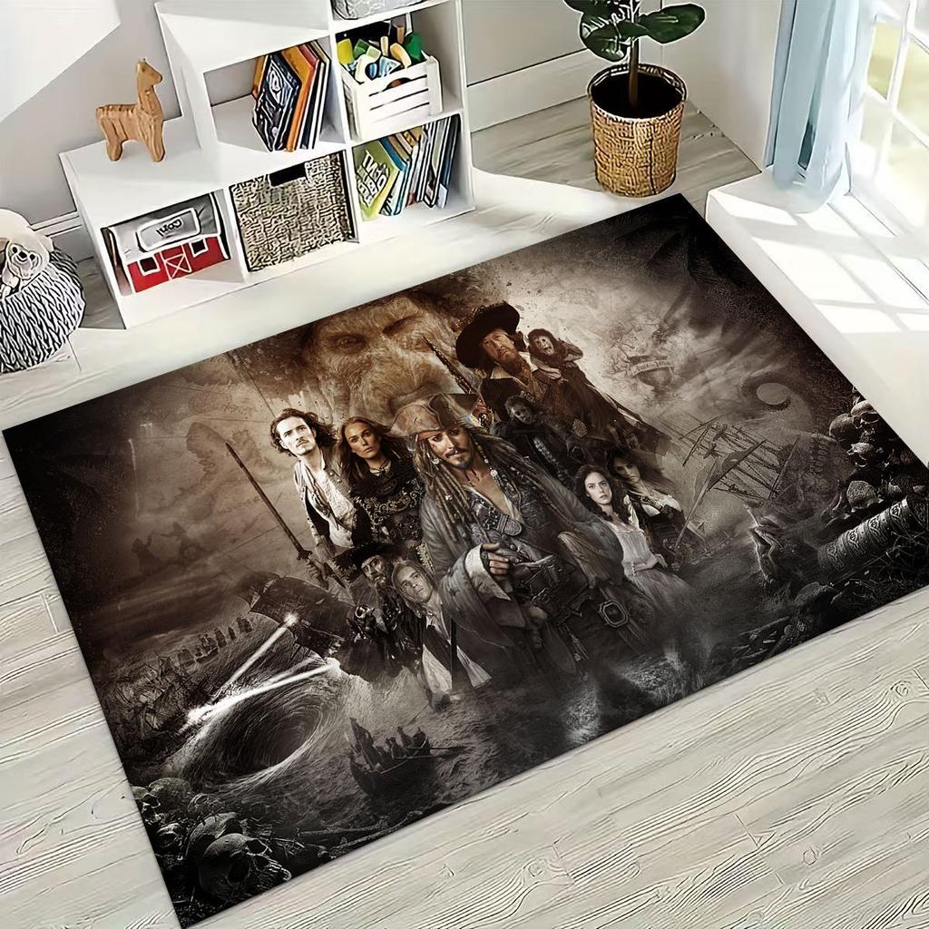 Captain Jack Pirates of The Caribbea Johnny Depp Carpet Rug for Bedroom Living Room Sofa Home Doormat Decor,Non-slip Floor Mat