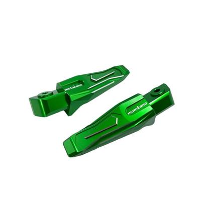 Motokano Front Foot Pegs Rear Footrest Pedal Compatible with Ninja 400 Z400 ZX4R ZX4RR ZX25R Z650 Z1000 (Rear, Green)