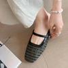Fashion Heightened Hollow Baotou Half Slippers Women's Summer Wear Casual Woven Sandals Sandals Beach Sandals