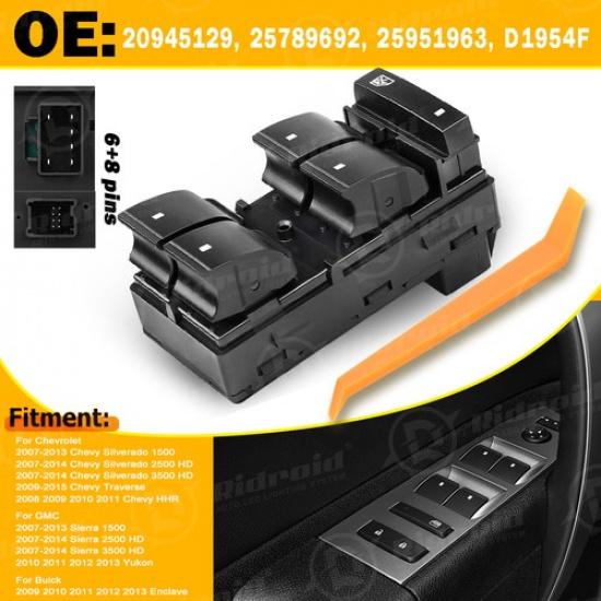 

For GMC Acadia Acadia Limited Front Power Window Master Drivers Control Switch