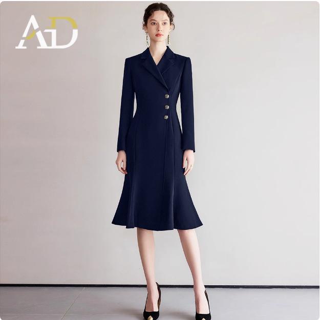 

AD Черное платье «рыбий хвост» - Стиль Хепберн, Высококлассное женское сексуальное платье-костюм Осень/Зима 2025 Extra Large