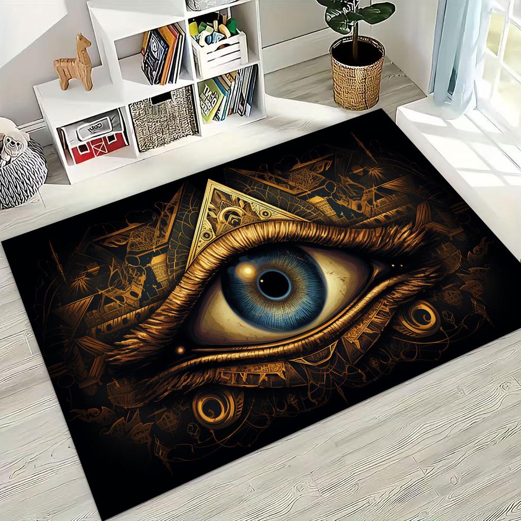 Krásné Vševidoucí oko zednářství Zlé oči Koberec do ložnice obývacího pokoje k pohovce Domácí rohožka Dekor, Dětská hrací protiskluzová podložka na podlahu