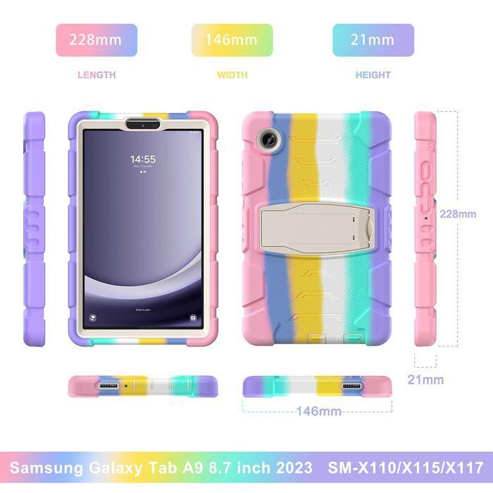 Coque de Protection - E.F.Connection - Samsung Galaxy Tab A9 - Antichoc - Multicolore - Support Rabattable