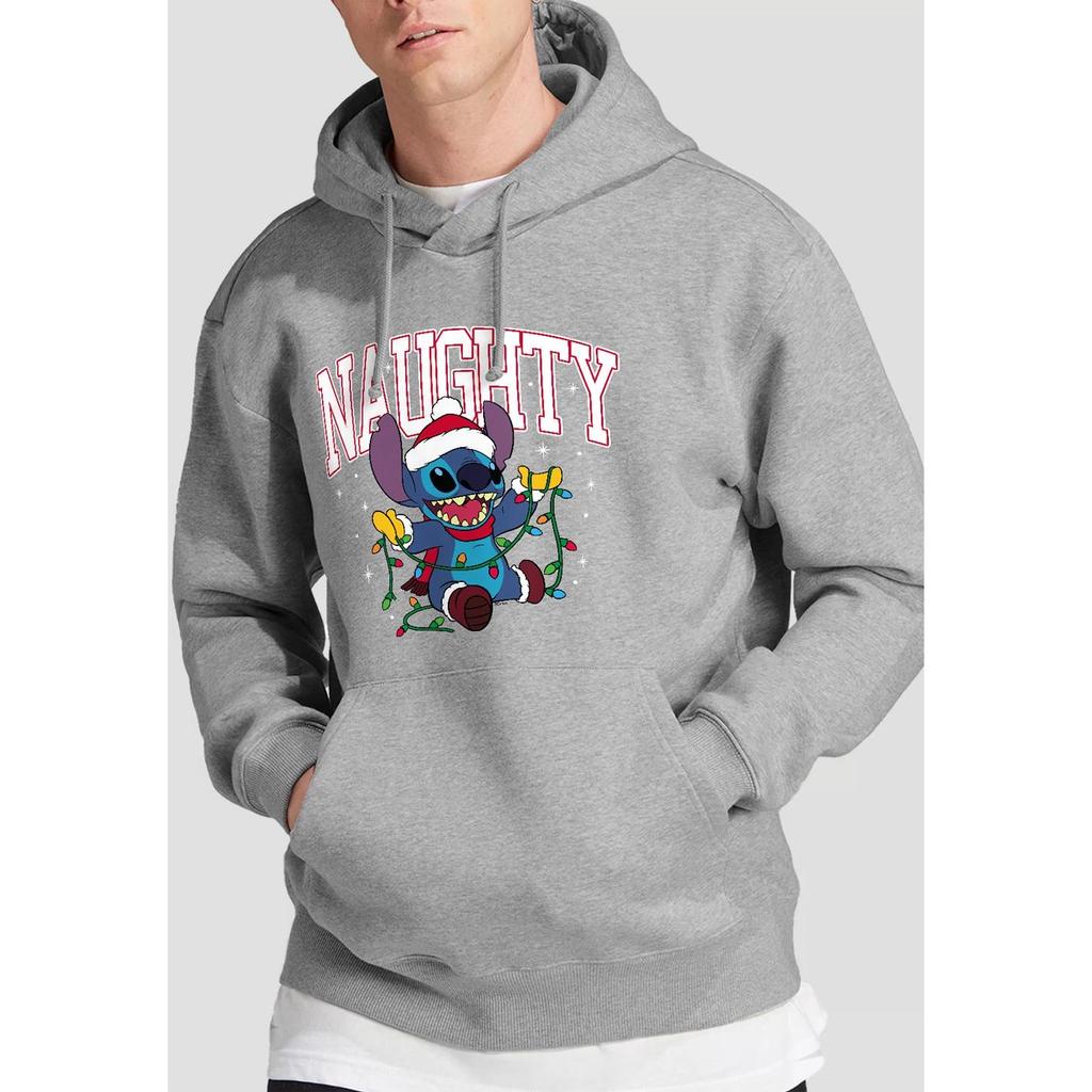 Lilo & Stitch Mens Naughty Stitch Christmas Lights Hoodie