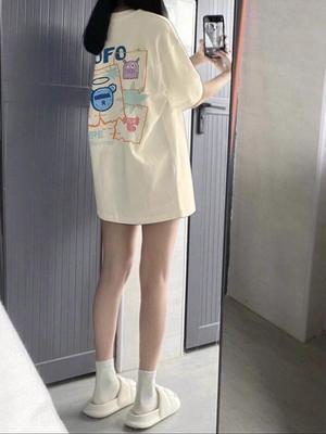 American Retro Plus Size Women's Loose Cotton T-Shirt - Short Sleeve, Petite Fit, Summer Style