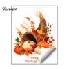 Static Window Clings for Thanksgiving Harvest Themed Sticker, Decorative Non Adhesive Cling, Removable Holiday Glass Stickers Watercolor Decals