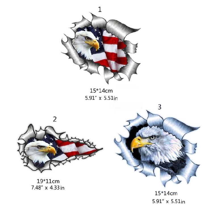 American Bald Eagle Flag Decal Reflective Sticker Waterproof Car Accessories