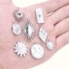 6pcs/Lot Metal Sun Pendant Sunset Sunshine Stainless Steel Charms For Jewelry Making Supplies Fashion Charm DIY Earring Necklace