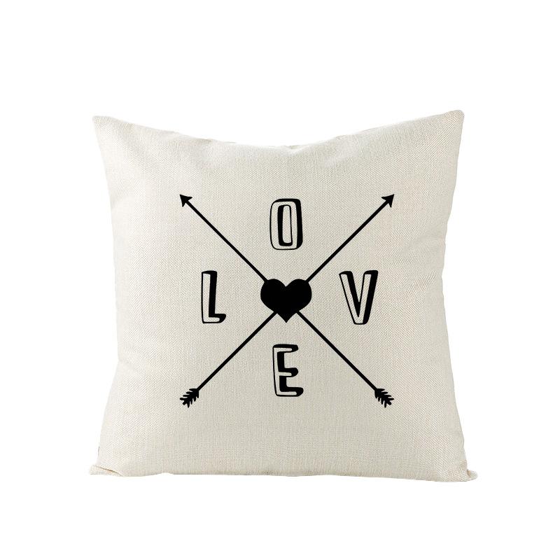 Home Furnishings Nordic Polyester Cushion Cover Black Letter Digital Print Cushion Cover Cushion Cover