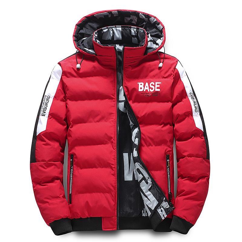 Autumn Winter Men Loose Thick Standing Collar Cotton Jacket Warm Comfortable Padded Thickened Down Jacket Double-Sided Clothes Removable Cap