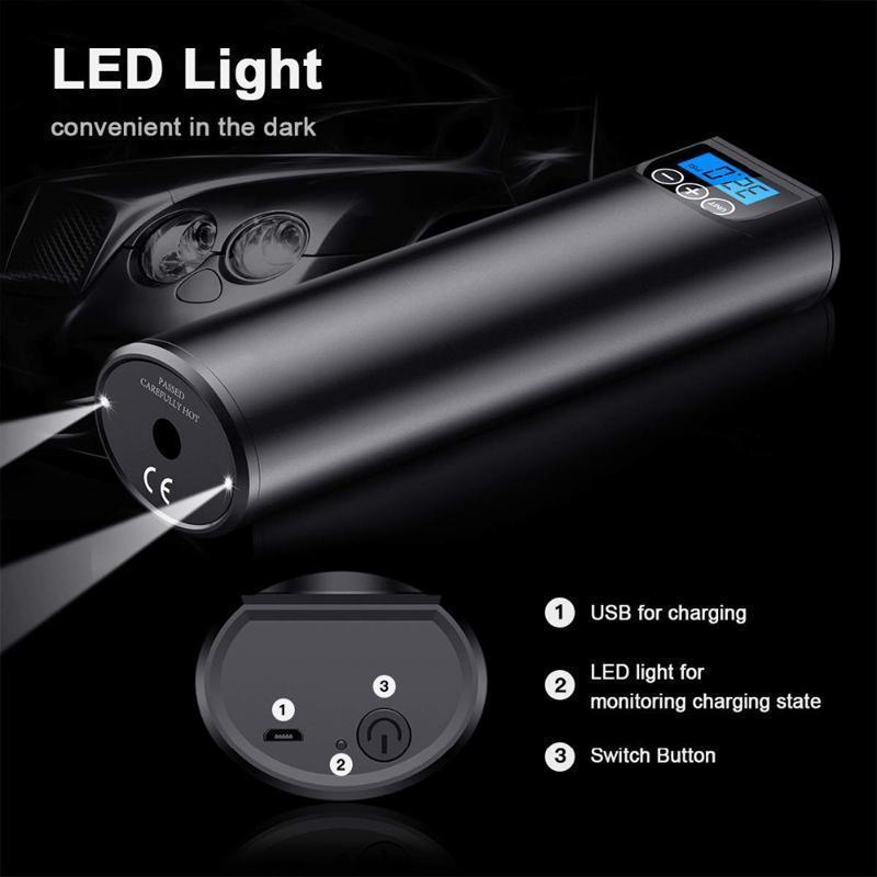 150 PSI Tire Pressure LCD Display Wireless Portable Tire Inflator Air Compressor Electric Air Pump