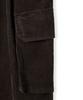 HOOVES Corduroy Single-Pleat Cargo Pants [Deep Brown]