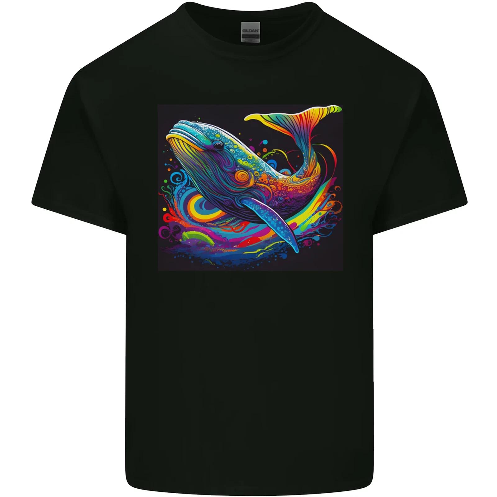 A Colourful Fantasy Whale Kids T-Shirt Childrens M
